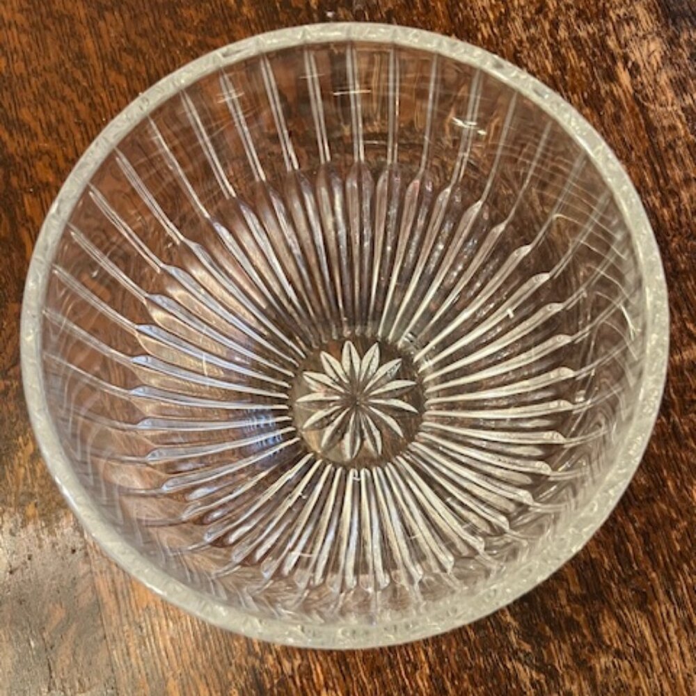 Mikasa Cut Glass Bowl with label.